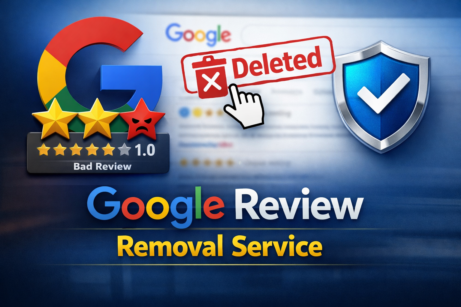 Improve your online reputation with our Google Reviews Management Service. Get more 5-star reviews, remove negative feedback, and grow your business safely and effectively.